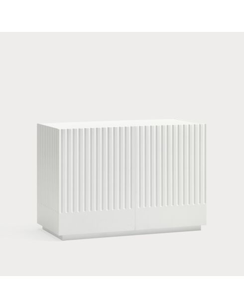Commode Doric 2 portes et 2 tiroirs blanc/crème - 100,2x48x70cm