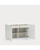 Commode Doric 2 portes et 2 tiroirs blanc/crème - 100,2x48x70cm
