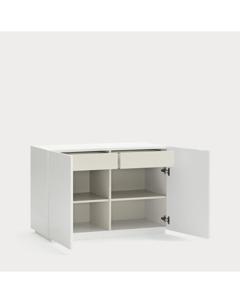 Commode Doric 2 portes et 2 tiroirs blanc/crème - 100,2x48x70cm