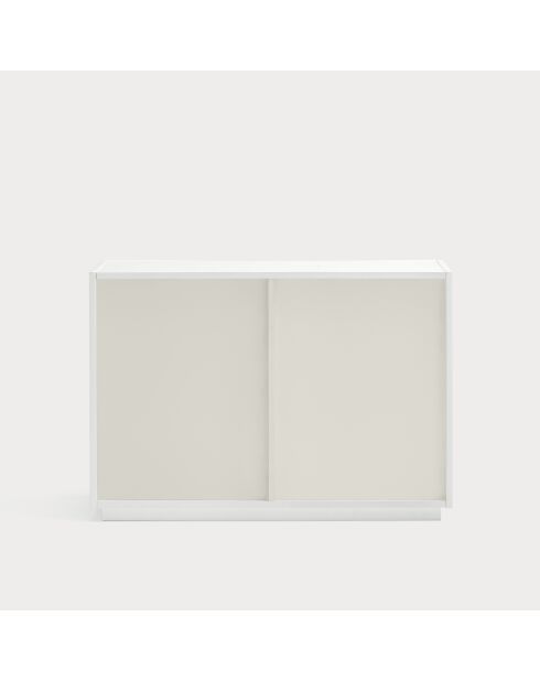 Commode Doric 2 portes et 2 tiroirs blanc/crème - 100,2x48x70cm