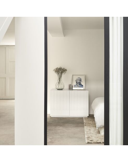 Commode Doric 2 portes et 2 tiroirs blanc/crème - 100,2x48x70cm