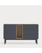 Credenza Corvo 1 anta e 3 cassetti grigio antracite - 136,8x40x76cm