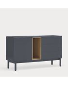 Credenza Corvo 1 anta e 3 cassetti grigio antracite - 136,8x40x76cm