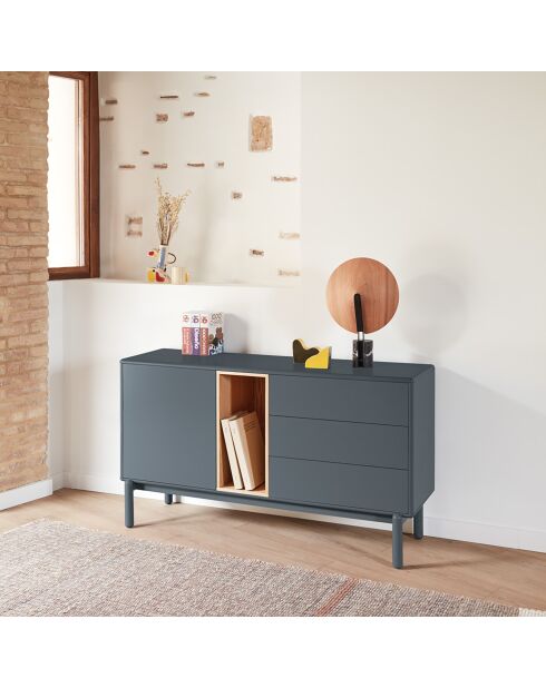 Corvo dressoir 1 deur en 3 laden antracietgrijs - 136,8x40x76cm