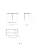 Commode Totem 2 portes sable - 110x47x80cm