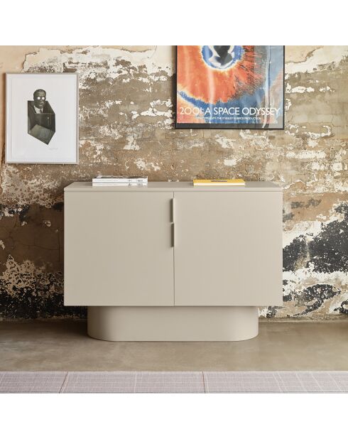 Commode Totem 2 portes sable - 110x47x80cm