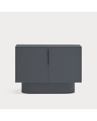 Commode Totem 2 portes gris anthracite - 110x47x80cm