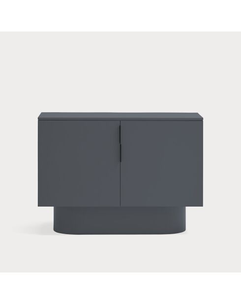 Commode Totem 2 portes gris anthracite - 110x47x80cm