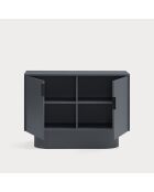 Commode Totem 2 portes gris anthracite - 110x47x80cm