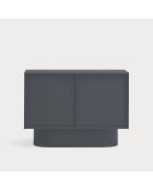 Commode Totem 2 portes gris anthracite - 110x47x80cm