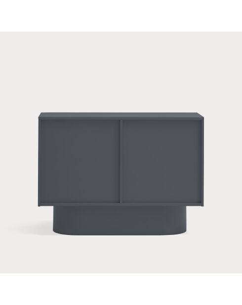 Commode Totem 2 portes gris anthracite - 110x47x80cm