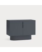 Commode Totem 2 portes gris anthracite - 110x47x80cm