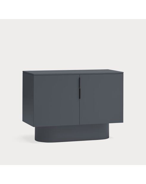 Commode Totem 2 portes gris anthracite - 110x47x80cm