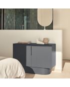 Commode Totem 2 portes gris anthracite - 110x47x80cm