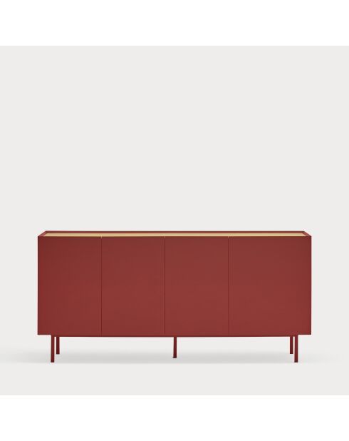 Arista Kommode mit 4 Türen und 3 Innenschubladen, weinrot, 165 x 40 x 78 cm