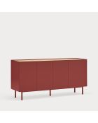 Arista Kommode mit 4 Türen und 3 Innenschubladen, weinrot, 165 x 40 x 78 cm