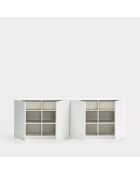 Buffet Doric 4 portes et 4 tiroirs blanc/crème - 200x46x70cm