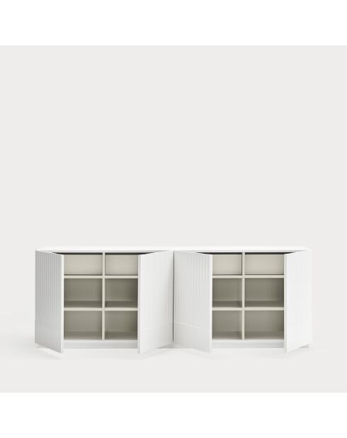 Doric Sideboard mit 4 Türen und 4 Schubladen weiß/cremefarben - 200x46x70cm