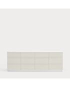 Buffet Doric 4 portes et 4 tiroirs blanc/crème - 200x46x70cm