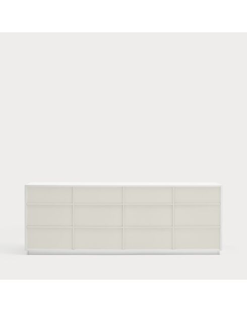 Doric Sideboard mit 4 Türen und 4 Schubladen weiß/cremefarben - 200x46x70cm