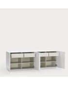 Buffet Doric 4 portes et 4 tiroirs blanc/crème - 200x46x70cm