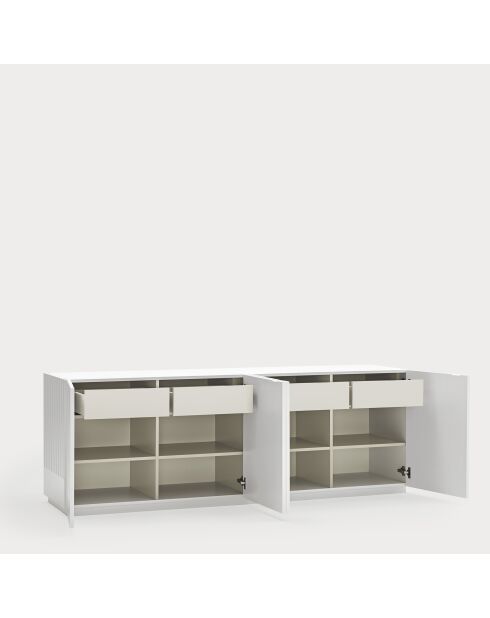 Doric Sideboard mit 4 Türen und 4 Schubladen weiß/cremefarben - 200x46x70cm