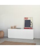 Buffet Doric 4 portes et 4 tiroirs blanc/crème - 200x46x70cm