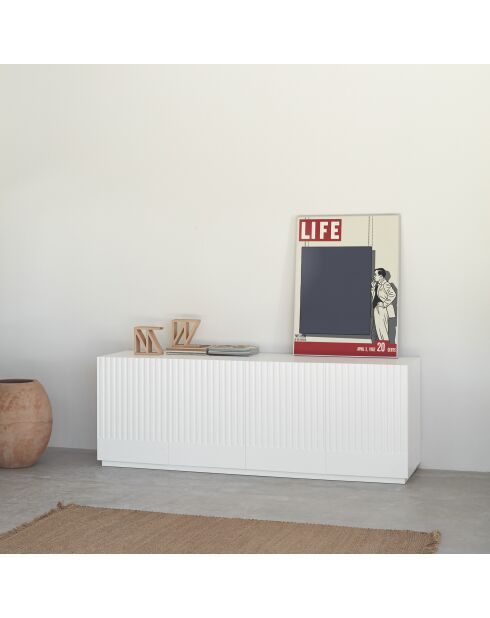 Doric Sideboard mit 4 Türen und 4 Schubladen weiß/cremefarben - 200x46x70cm