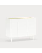 Credenza Arista con 3 ante e 3 cassetti interni bianca - 110x40x85cm