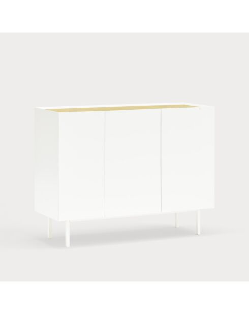 Buffet Arista 3 portes et 3 tiroirs intérieurs blanc - 110x40x85cm