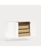 Credenza Arista con 3 ante e 3 cassetti interni bianca - 110x40x85cm