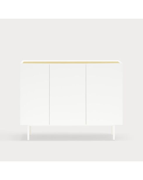 Buffet Arista 3 portes et 3 tiroirs intérieurs blanc - 110x40x85cm