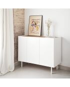 Credenza Arista con 3 ante e 3 cassetti interni bianca - 110x40x85cm