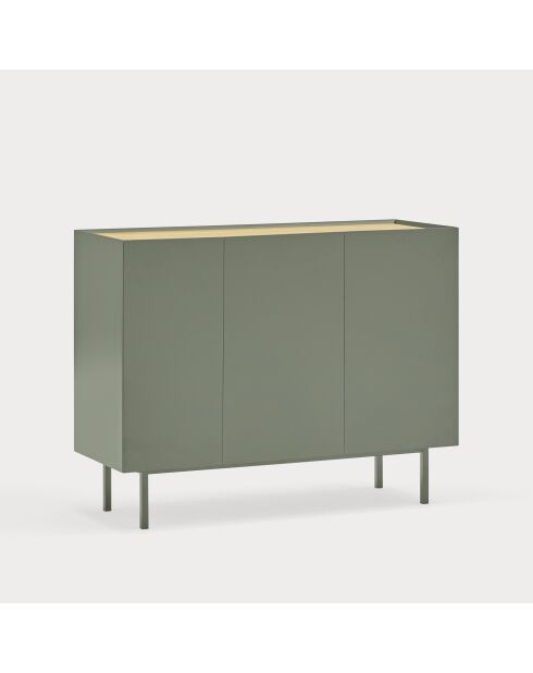 Anrichte Arista mit 3 Türen und 3 internen Schubladen grün - 110x40x85cm