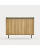 Credenza Arista con 3 ante e 3 cassetti interni verde - 110x40x85cm