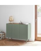 Credenza Arista con 3 ante e 3 cassetti interni verde - 110x40x85cm