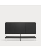 Buffet Platt 2 portes, 1 tiroir et 3 niches  noir - 166x45x98cm