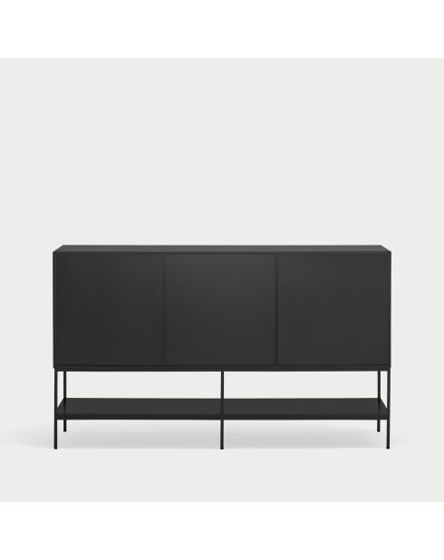 Buffet Platt 2 portes, 1 tiroir et 3 niches  noir - 166x45x98cm