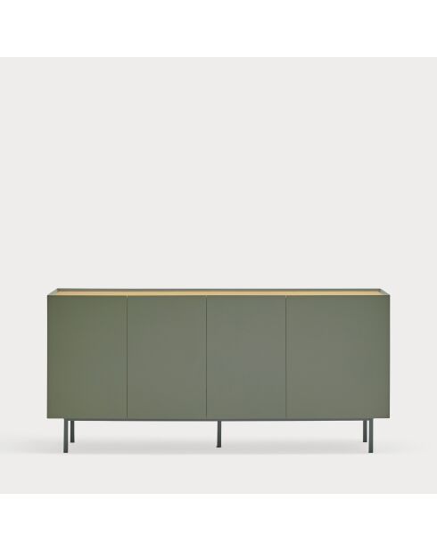 Credenza Arista 4 ante e 3 cassetti interni verde chiaro - 165x40x78cm