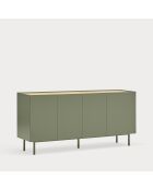 Credenza Arista 4 ante e 3 cassetti interni verde chiaro - 165x40x78cm