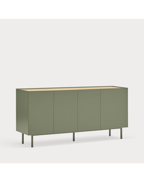 Credenza Arista 4 ante e 3 cassetti interni verde chiaro - 165x40x78cm