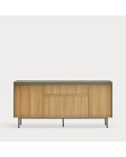 Credenza Arista 4 ante e 3 cassetti interni verde chiaro - 165x40x78cm