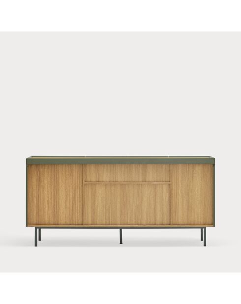 Credenza Arista 4 ante e 3 cassetti interni verde chiaro - 165x40x78cm