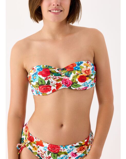 Top bikini a fascia bianco Donatella