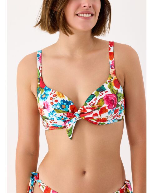 Donatella witte Balconnet-badpaktop met schelpsluiting