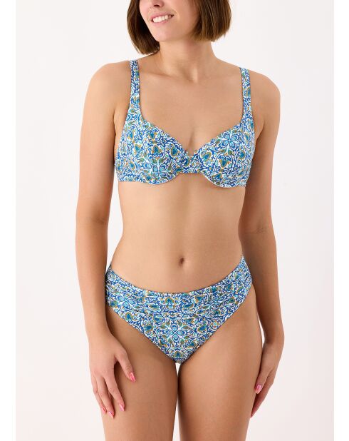 Blaues Bikinioberteil Oia mit Bügeln