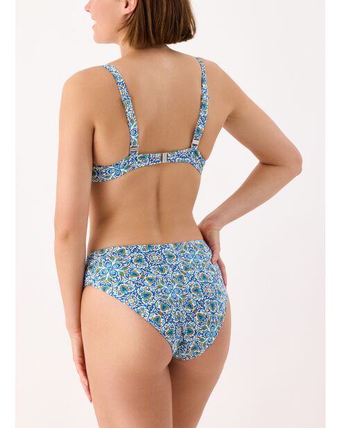 Blaues Bikinioberteil Oia mit Bügeln