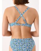 Blaues Bikinioberteil Oia mit Bügeln
