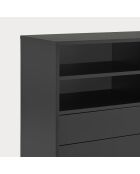 Mobile alto Nube con 2 nicchie, 4 cassetti e 1 anta scorrevole nera e grigio antracite - 120x45x140cm