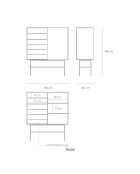 Mobile alto Nube con 2 nicchie, 4 cassetti e 1 anta scorrevole nera e grigio antracite - 120x45x140cm